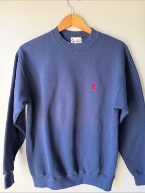 Vintage Mickey Mouse Sweatshirt Adult M  Navy Blue Disney World Cartoon 90s